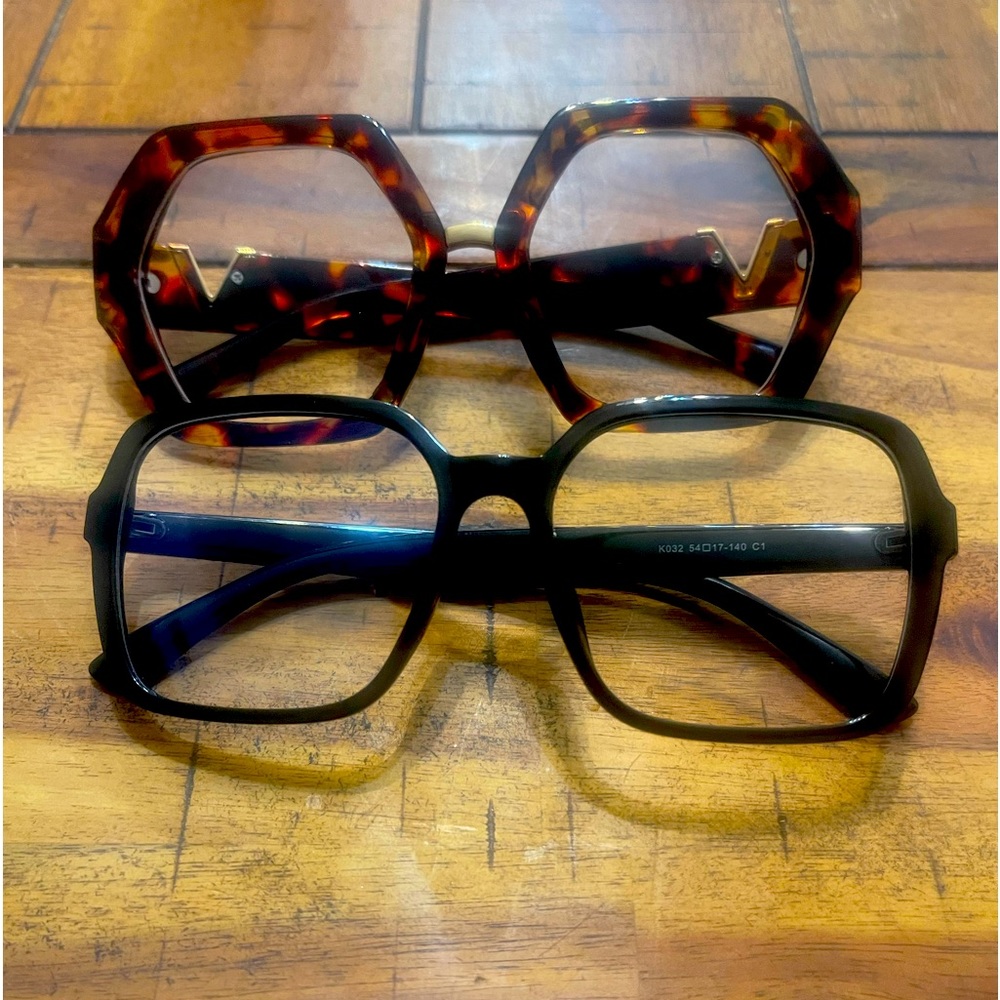 Big clear glasses